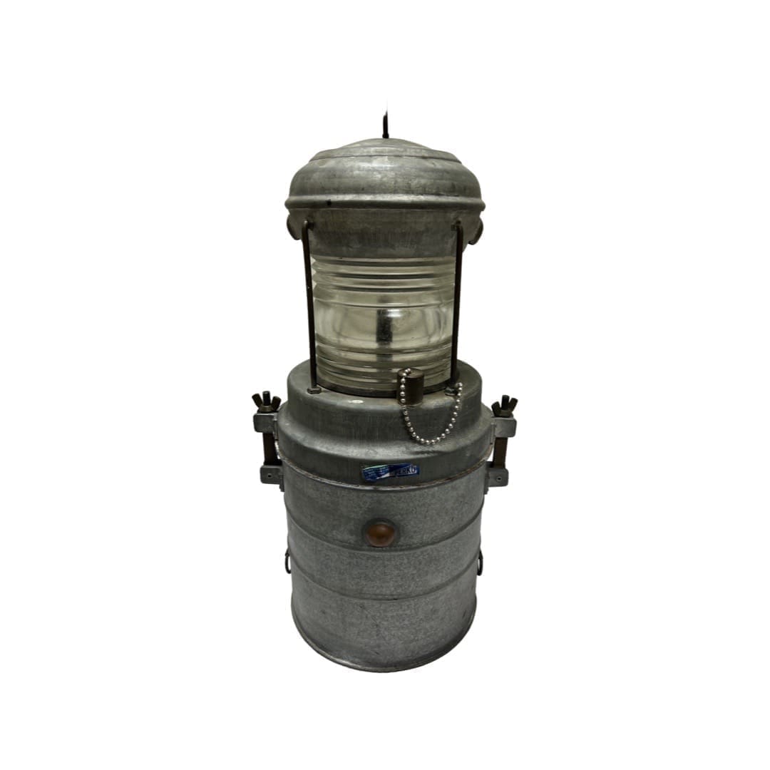 A large metal container with a light on top.