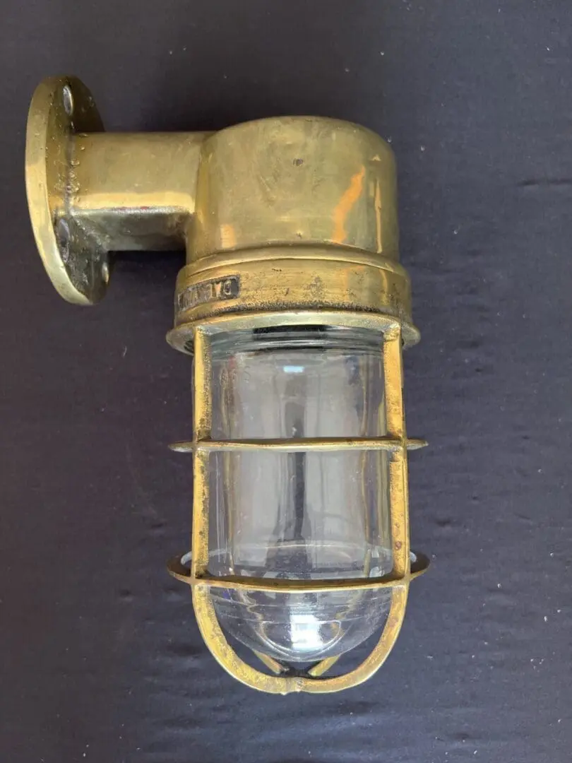 A close up of the light on the wall