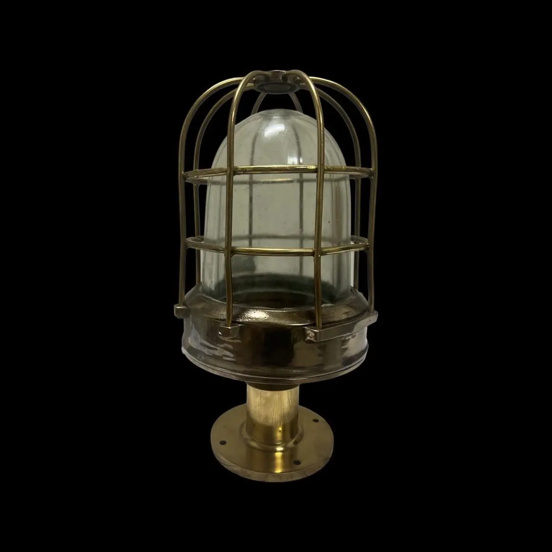 A close up of an old style light