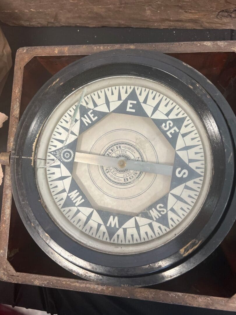 A compass is shown with the words " east " and " west ".