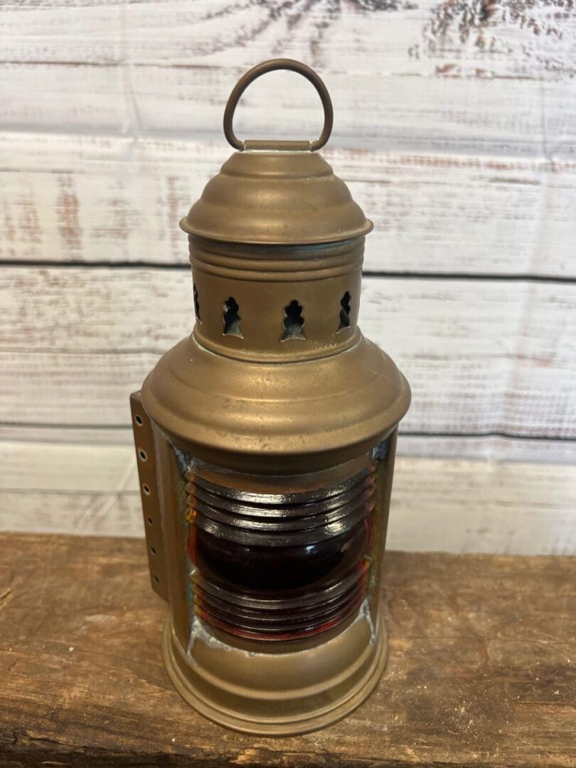 A close up of an old fashioned lantern
