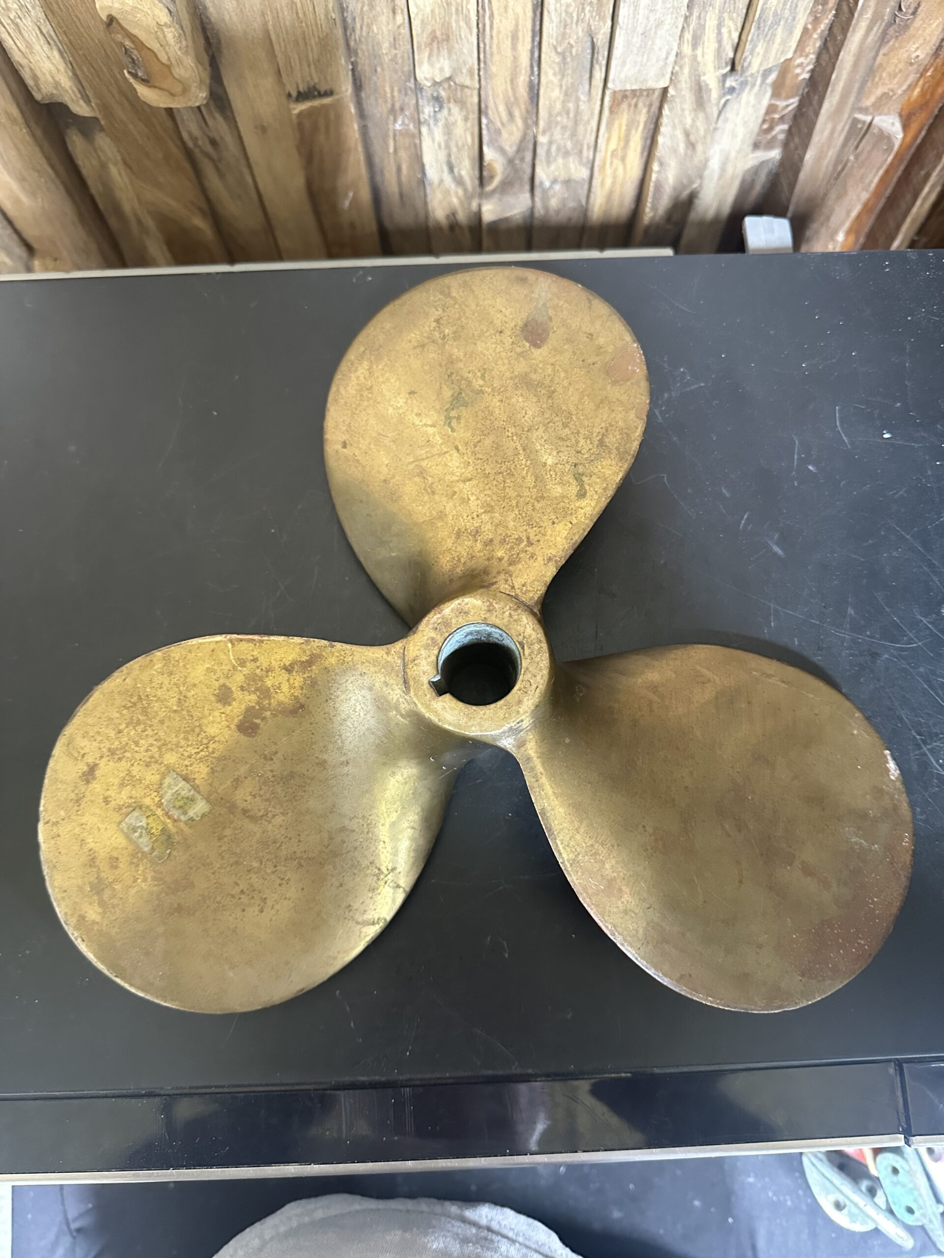 13” 3 Blade polished brass propellor
