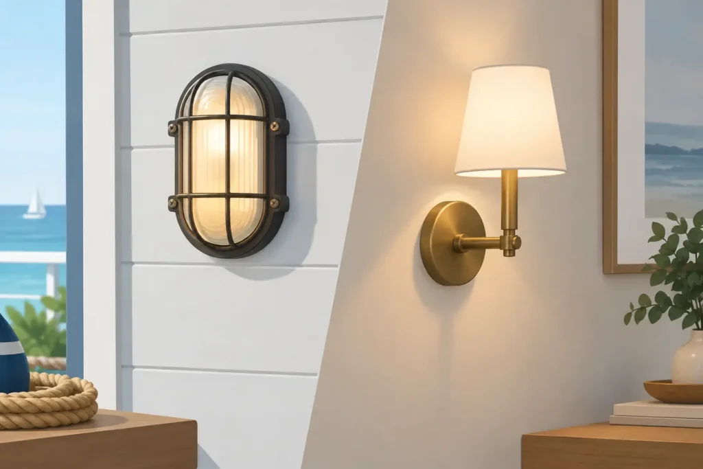 Nautical Bulkhead Lights Versus Sconces at Home